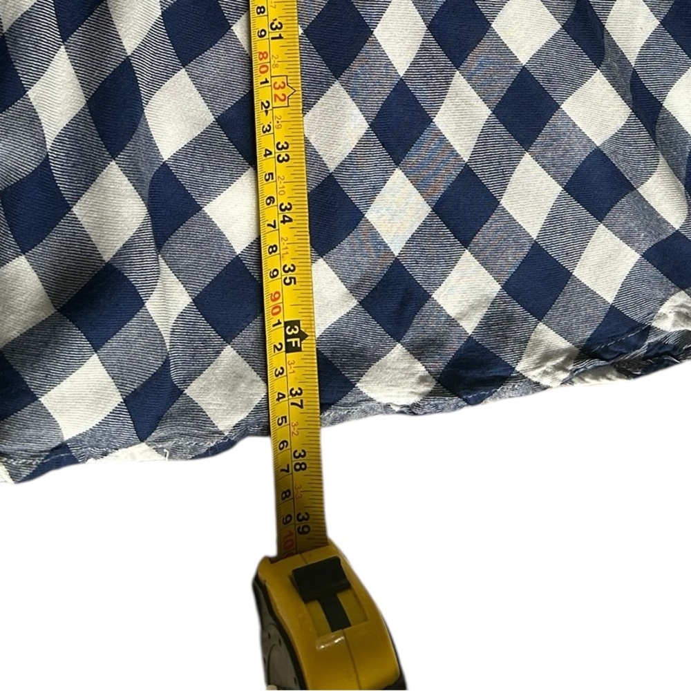 Dex -  Navy and White Gingham Tie-Front Midi Dress - Small - Picture 12 of 12